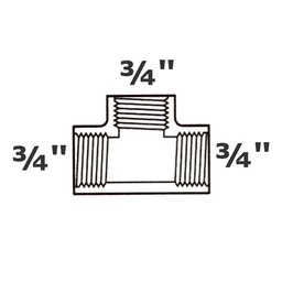 [190-110-000255] Té. gris 3/4 FPT x 3/4 FPT x 3/4 FPT sch 40