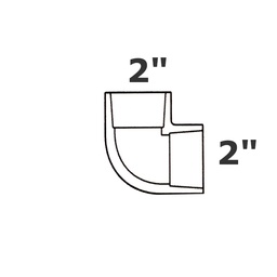 [190-110-003655] Coude gris 90° 2 sl x 2 sl sch 40