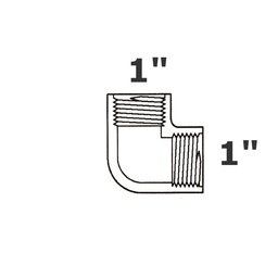 [190-110-003235] Coude gris 90° 1 FPT x 1 FPT sch 40