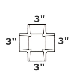 [190-110-008615] Croix grise 3 sl x 3 sl x 3 sl x 3 sl sch 40