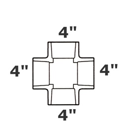 [190-110-008635] Croix grise 4 sl x 4 sl x 4 sl x 4 sl sch 40
