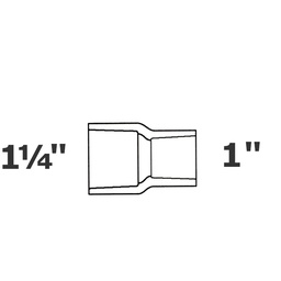 [190-110-004415] Reducer coupling grey 1 1/4 sl x 1 sl sch 40