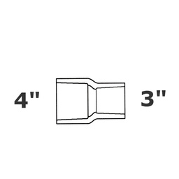[190-110-004515] Manchon gris réduit 4 sl x 3 sl sch 40