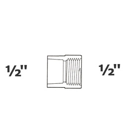 [190-110-005055] Adaptateur gris 1/2 FPT x 1/2 sl sch 40