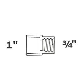 [190-110-005315] Reduced grey adapter 1 sl x 3/4 FPT sch 40