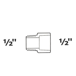[190-110-004935] Adaptateur gris 1/2 MPT x 1/2 sl sch 40