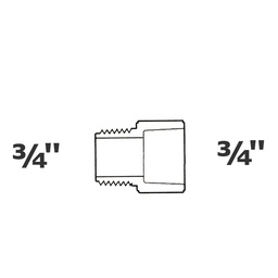 [190-110-005175] Adaptateur gris 3/4 MPT x 3/4 sl sch 40