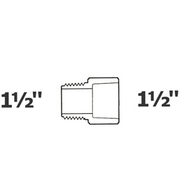 [190-110-005655] Adapter grey 1 1/2 MPT x 1 1/2 sl sch 40