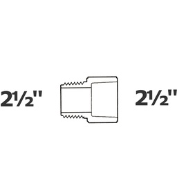 [190-110-005815] Adaptateur gris 2 1/2 MPT x 2 1/2 sl sch 40