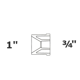 [190-110-007075] Reducido gris 1 SP x 3/4 sl sch 40