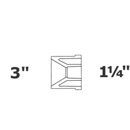 [190-110-008115] Réduit gris 3 SP x 1 1/4 sl sch 40