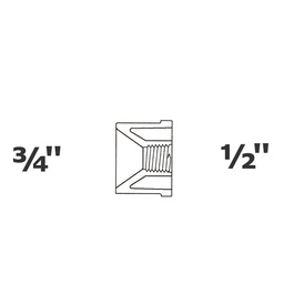 [190-110-006895] Réduit gris 3/4 SP x 1/2 FPT sch 40