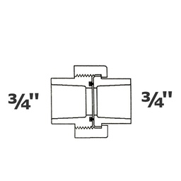 [190-110-006535] Grey union 3/4 sl x 3/4 sl O-ring Buna-N sch 40