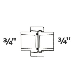 [190-110-006535] Union grise 3/4 sl x 3/4 sl Joint Buna-N sch 40