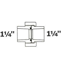 [190-110-006635] Unión gris 1 1/4 sl x 1 1/4 sl sello Buna-N sch 40