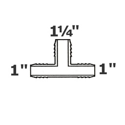 [190-110-001235] T reductor gris 1 ins x 1 ins x 1 1/4 ins