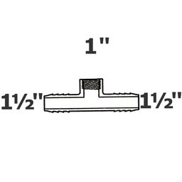 [190-110-002015] Té. gris réduit 1 1/2 ins x 1 1/2 ins x 1 FPT