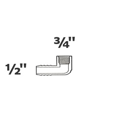 [190-110-002575] Coude gris réduit 90° 1/2 ins x 3/4 FPT