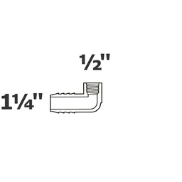 [190-110-002735] Coude gris réduit 90° 1 1/4 ins x 1/2 FPT
