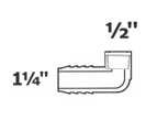 [190-110-002775] Codo gris reducido 90° 1 1/4 ins x 1/2 sl