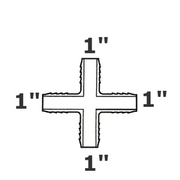 [190-110-008475] Croix grise 1 ins x 1 ins x 1 ins x 1ins