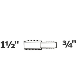 [190-110-004375] Manchon gris réduit 1 1/2 ins x 3/4 ins