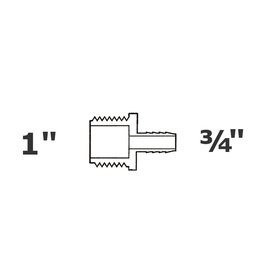 [190-110-006155] Reduced grey adapter 1 MPT x 3/4 ins