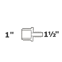 [190-110-006195] Adaptador gris reduce1 MPT x 1 1/2 ins