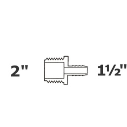 [190-110-006335] Adaptador gris reduce 2 MPT x 1 1/2 ins