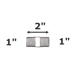 [190-110-009275] Pezón gris 1 NPT x 2" sch 80