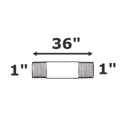 [190-110-009335] Nipple grey 1 NPT x 36 sch 80