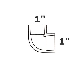 [190-110-003267] Coude gris 90° 1 sl x 1 sl sch 40