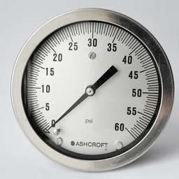 [160-110-062450] 5" Ashcroft Pressure Gauge, 0-60 PSI, 1/4" MPT, dry