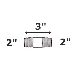 [190-110-009460] Mamelon gris 2 MPT x 3 1/2" sch 80 