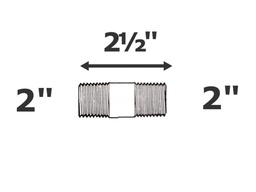 [190-110-009445] Mamelon gris 2 MPT x 2 1/2" sch 80