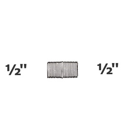 [190-110-009050] Nipple grey 1/2 NPT x close sch 80