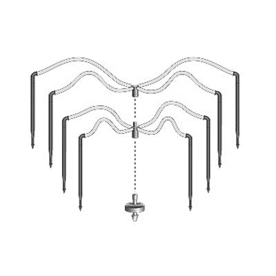 4-way stackable manifold for Woodpecker dripper (100/pk)