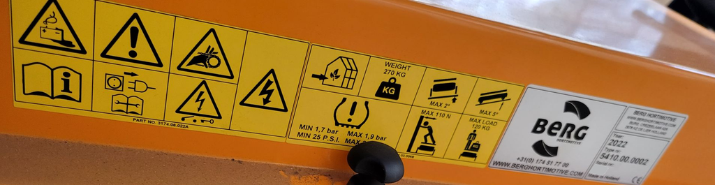 Electric trolley / Rail / Manual Berg BENOMIC EasyTrack Basic 230x190cm max 120kg plat.190x75cm + inclinometer + battery charger 115V-50-60Hz, 24V-8A + IP65 USA-plug (transportation cost from Europe to Canada included)