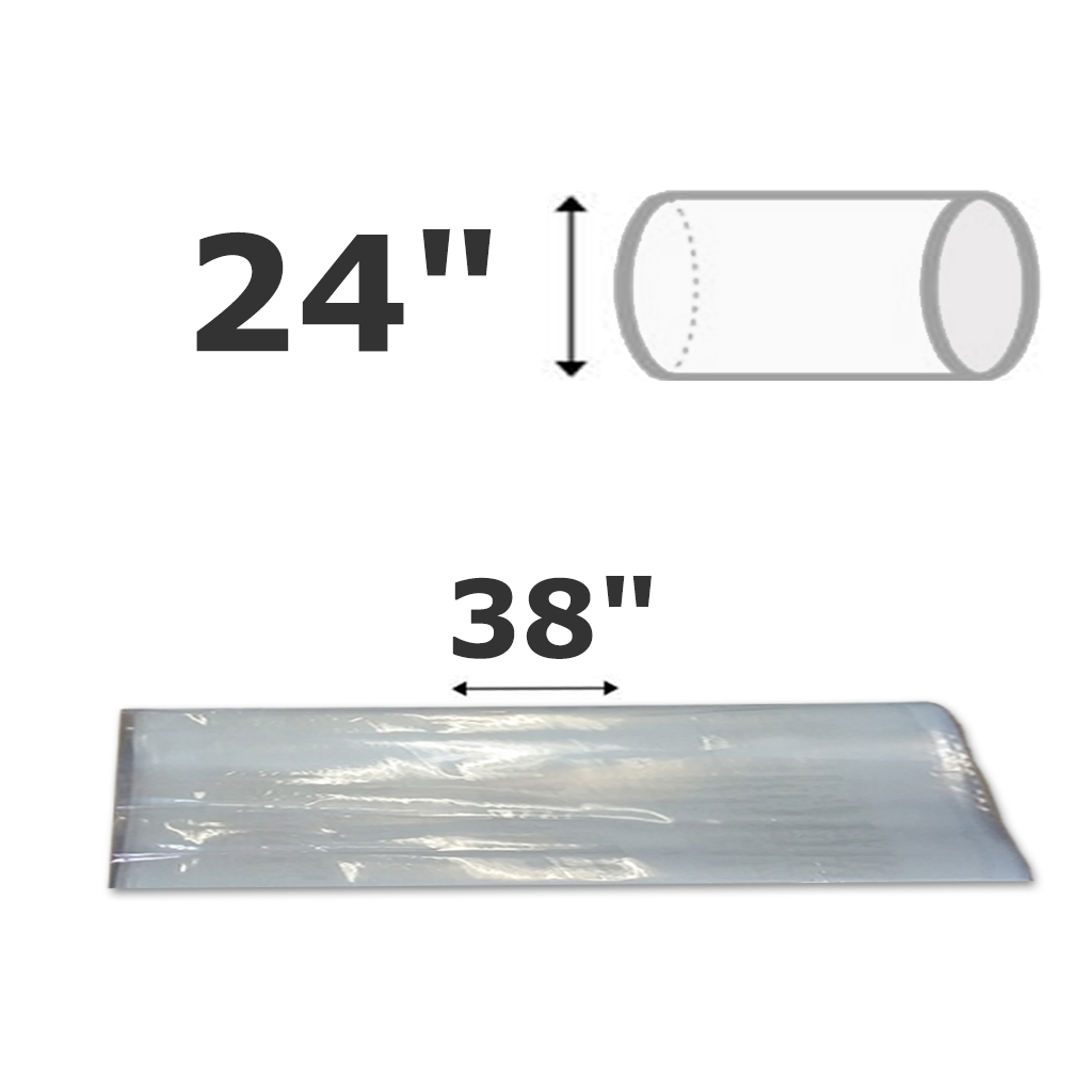 Tube polyéthylene 24" dia. (38" à plat) 12 UV 4mil (ventilation & chauffage)