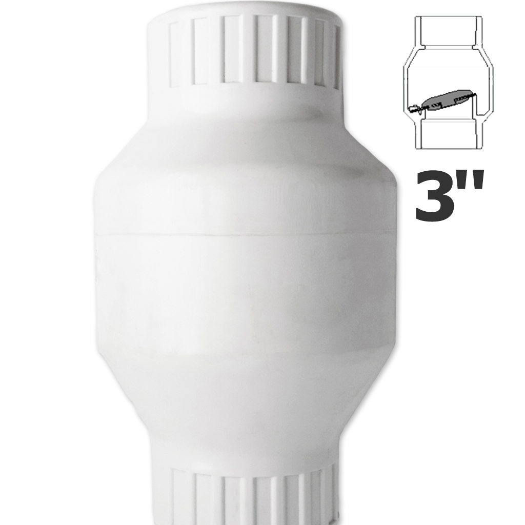 3 in. sl white PVC swing check valve