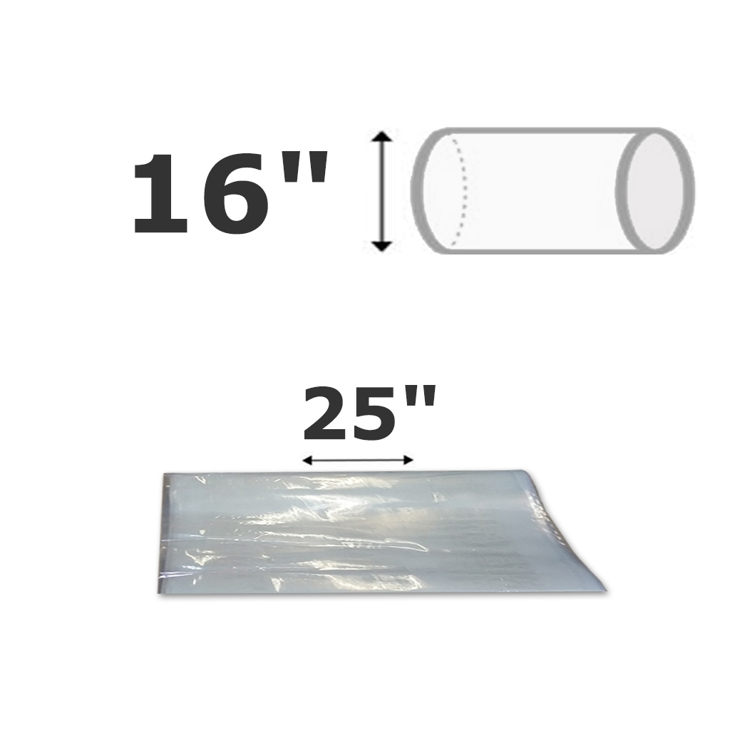 Tube polyéthylene 16" dia. (25" à plat) 12 UV 4mil (ventilation & chauffage)