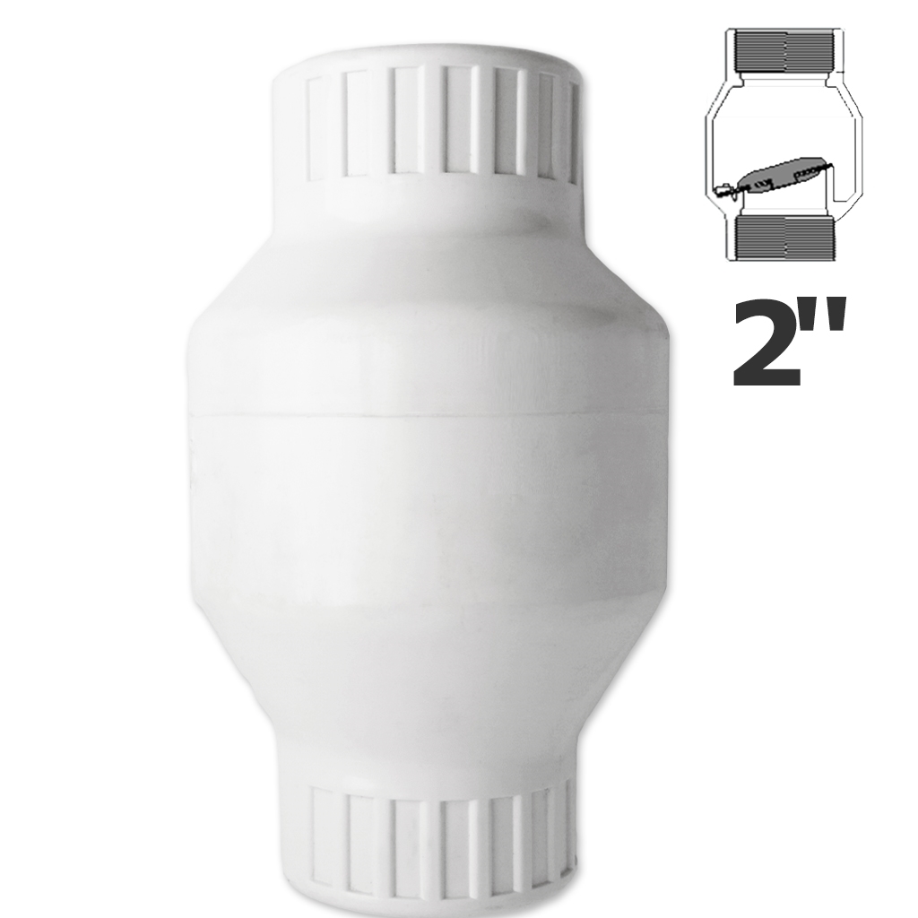 2 in. FPT swing check valve white pvc