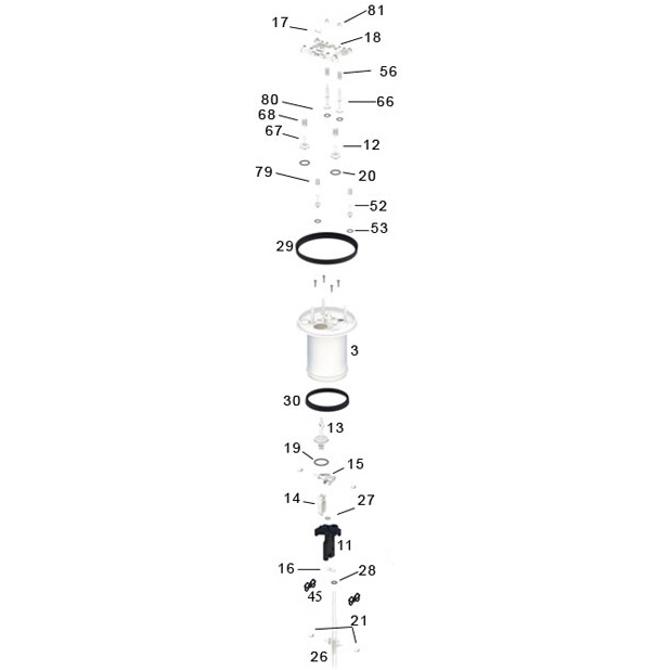 P. MixRite TF25 Complete replacement piston (Kit A/35000000005)