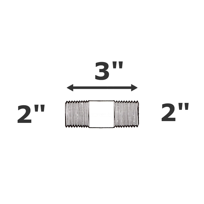 Mamelon gris 2 MPT x 3 1/2" sch 80 