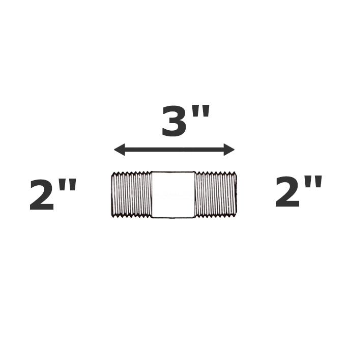 Pezón gris 2 NPT x 3 1/2" sch 80