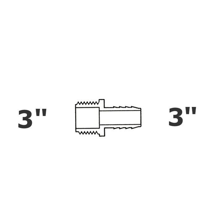 Adaptateur gris 3 MPT x 3 ins