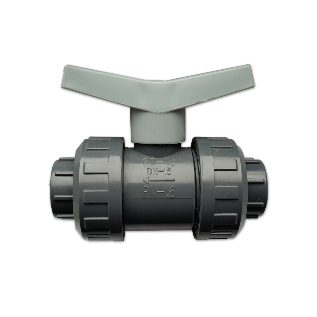 Gray true union ball valve 1/2 in. sl Viton seal