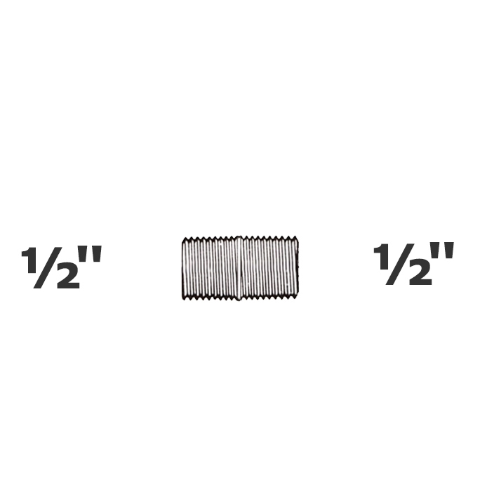 Nipple grey 1/2 NPT x close sch 80