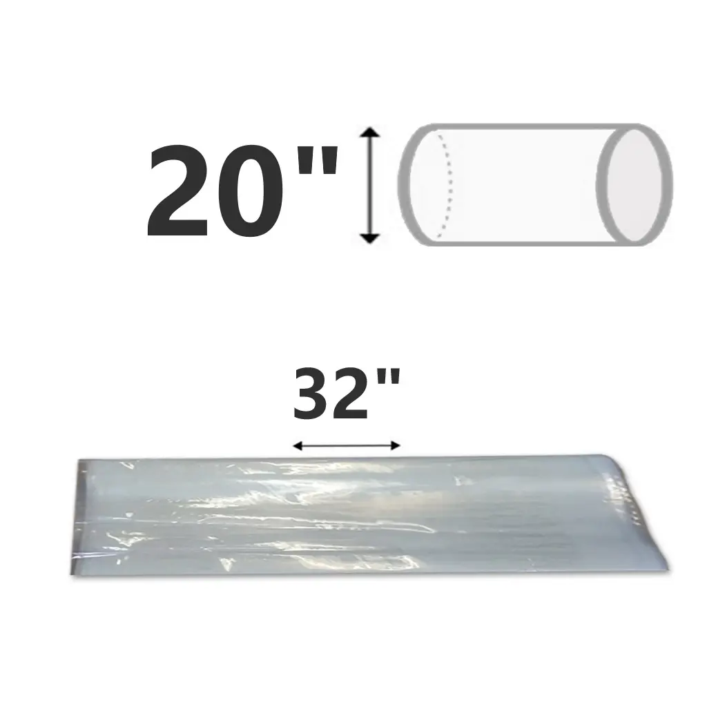 Tube polyéthylene 20" dia. (32" à plat) 12 UV 4mil (ventilation & chauffage)