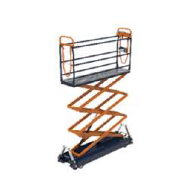 Chariot Élec/Rail/Hydr. Berg BENOMIC S-Line S500 3 ciseaux, 500x191cm, max 150kg, plat.190x43cm (inclus 2 stabilisateurs manuels)